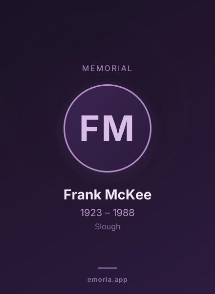 Memorial portrait of Frank McKee