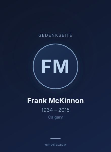 Gedenkportrait von Frank McKinnon