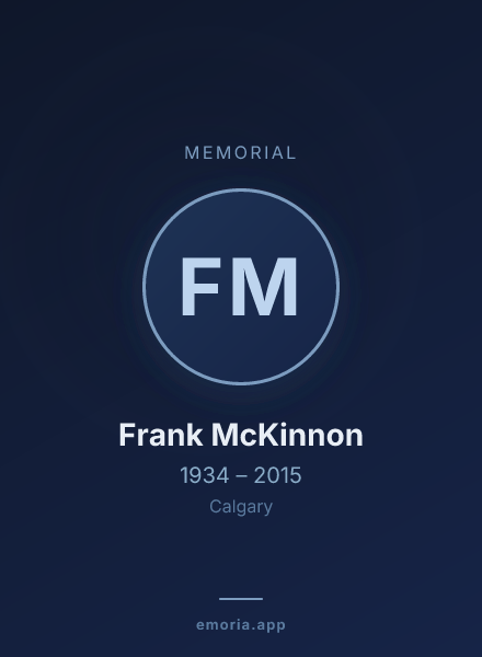 Memorial portrait of Frank McKinnon