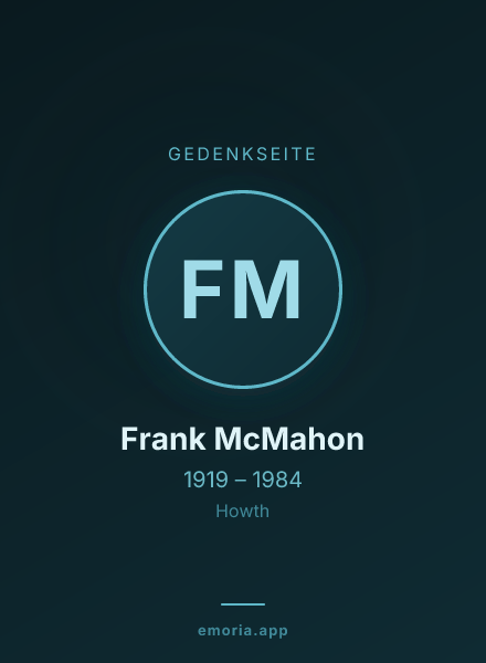 Gedenkportrait von Frank McMahon