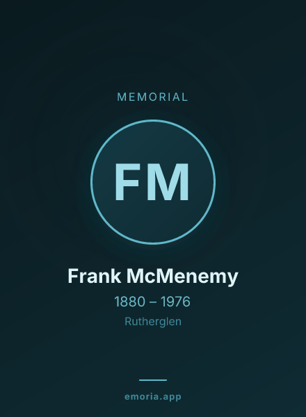 Memorial portrait of Frank McMenemy