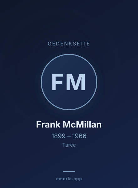 Gedenkportrait von Frank McMillan