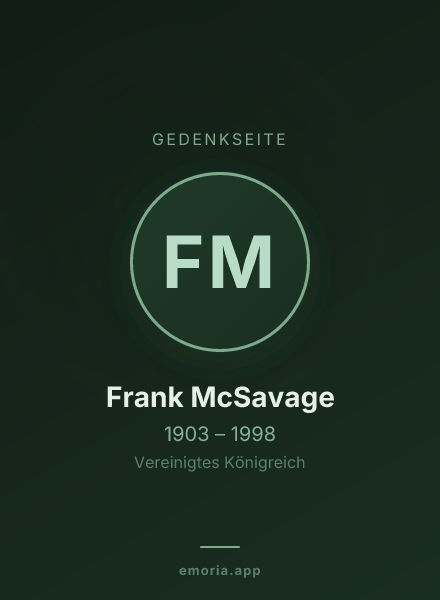Gedenkportrait von Frank McSavage