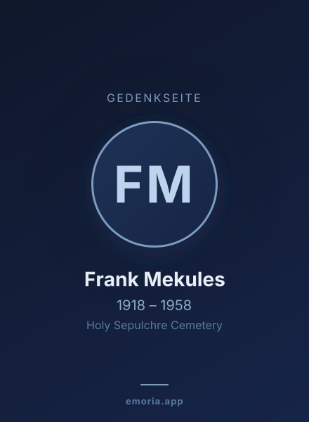 Gedenkportrait von Frank Mekules