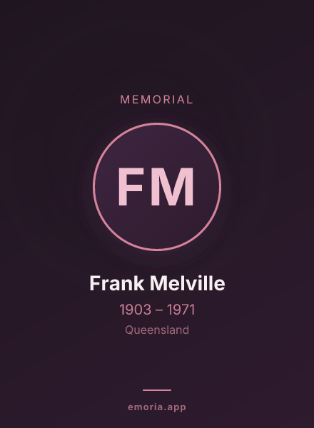 Memorial portrait of Frank Melville