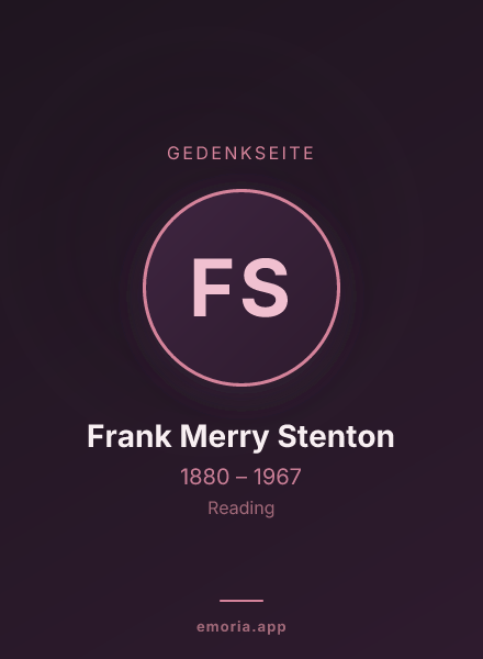 Gedenkportrait von Frank Merry Stenton