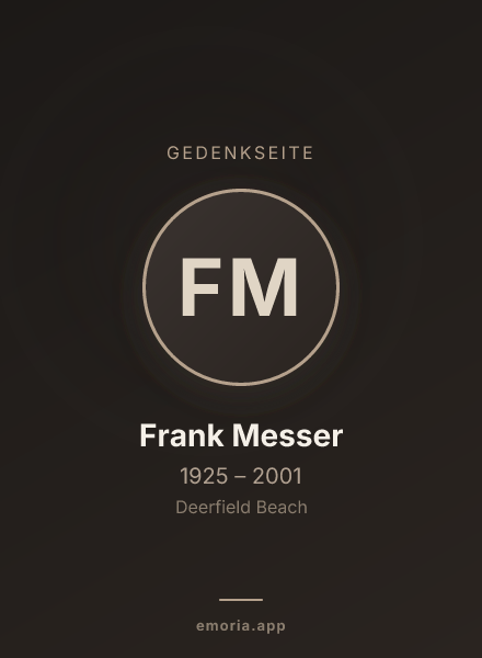 Gedenkportrait von Frank Messer
