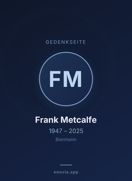 Gedenkportrait von Frank Metcalfe