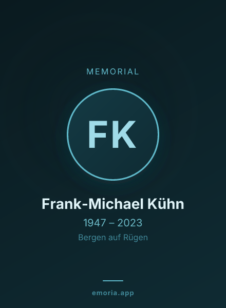 Memorial portrait of Frank-Michael Kühn