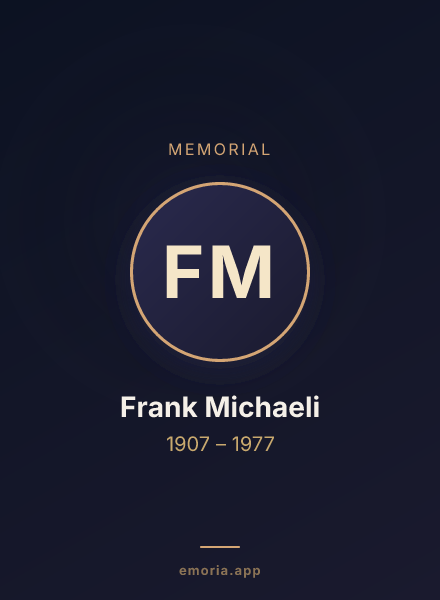 Memorial portrait of Frank Michaeli