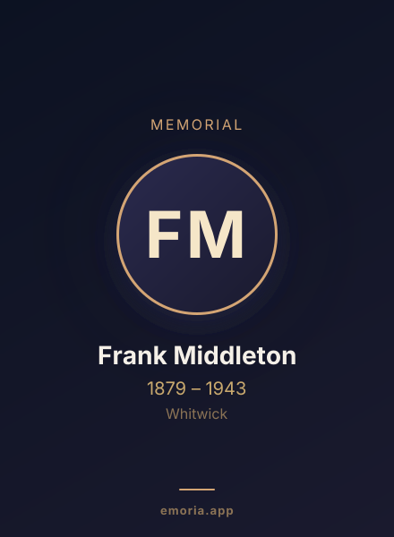 Memorial portrait of Frank Middleton