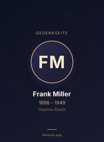 Gedenkportrait von Frank Miller