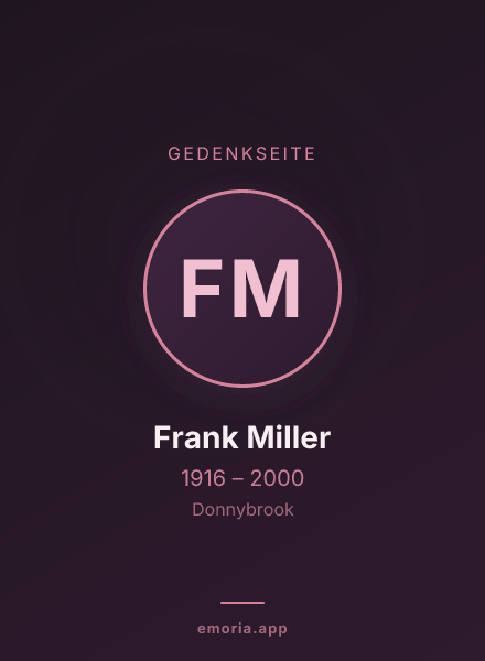 Gedenkportrait von Frank Miller