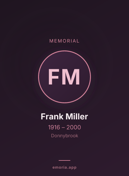 Memorial portrait of Frank Miller