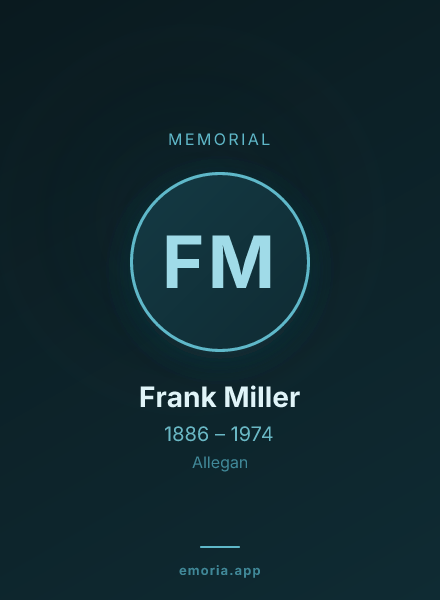 Memorial portrait of Frank Miller