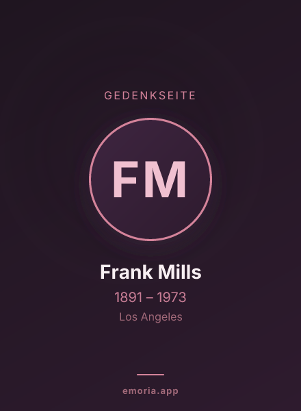 Gedenkportrait von Frank Mills