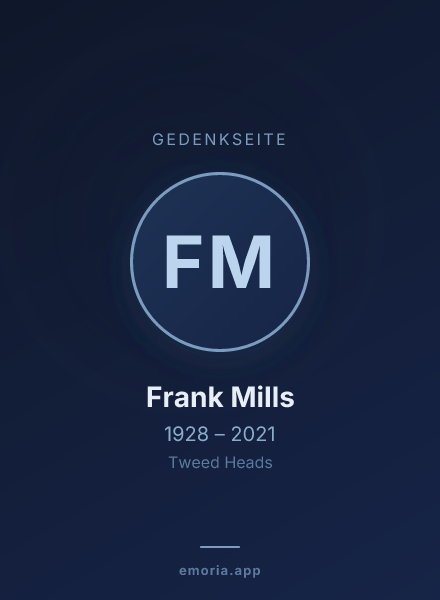 Gedenkportrait von Frank Mills