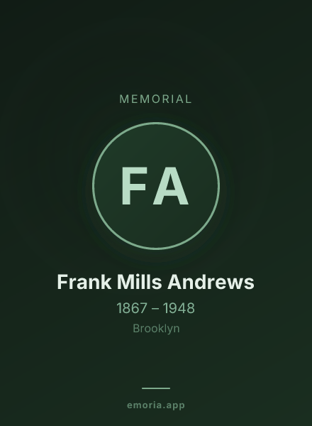Memorial portrait of Frank Mills Andrews