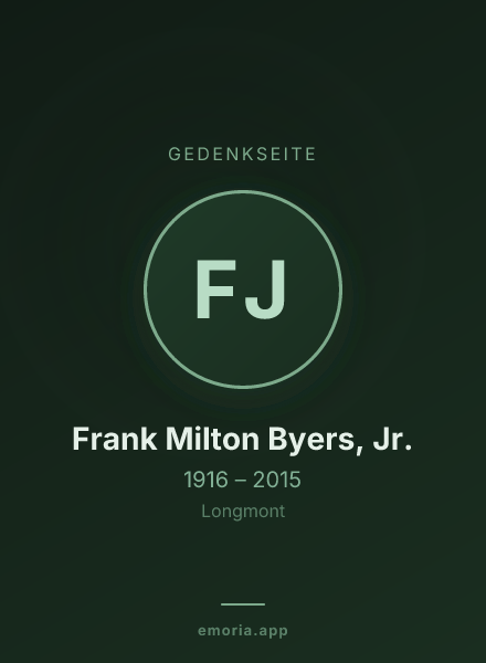 Gedenkportrait von Frank Milton Byers, Jr.
