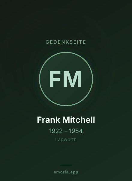 Gedenkportrait von Frank Mitchell
