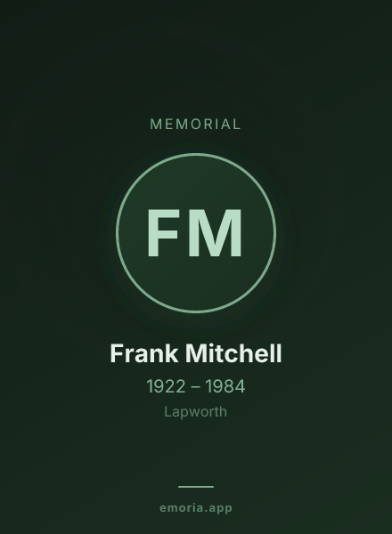 Memorial portrait of Frank Mitchell