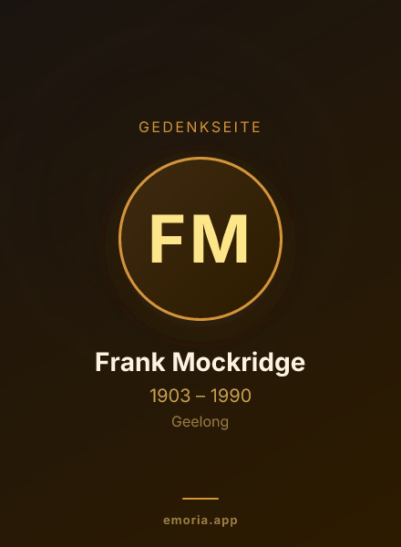 Gedenkportrait von Frank Mockridge