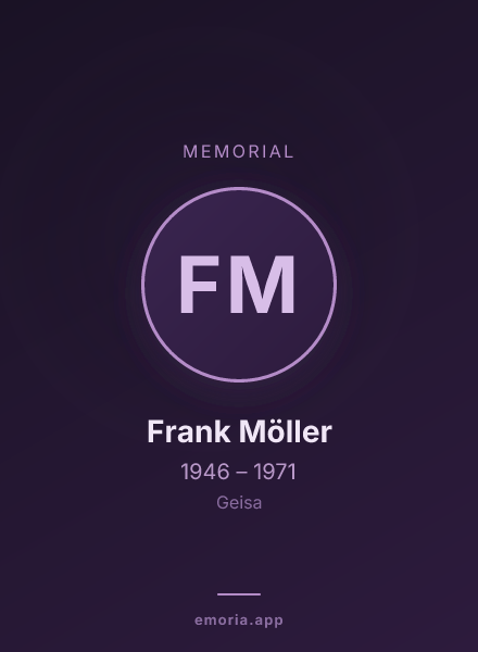 Memorial portrait of Frank Möller