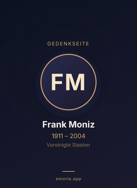 Gedenkportrait von Frank Moniz