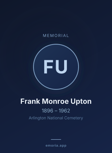 Memorial portrait of Frank Monroe Upton