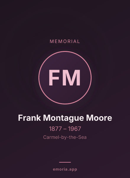 Memorial portrait of Frank Montague Moore