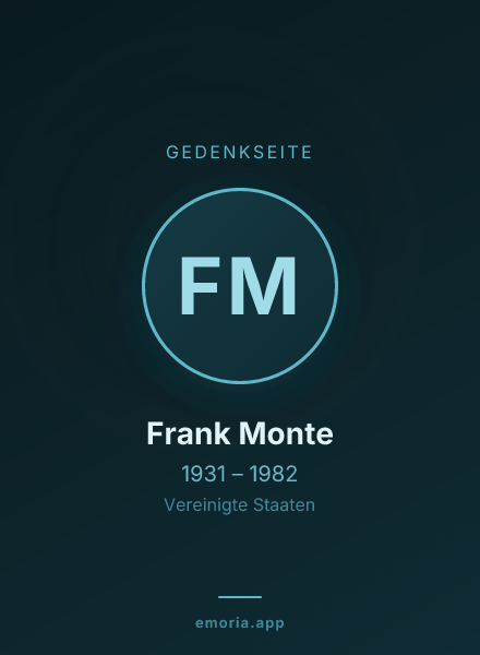 Gedenkportrait von Frank Monte