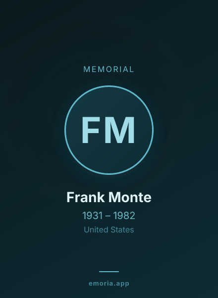 Memorial portrait of Frank Monte