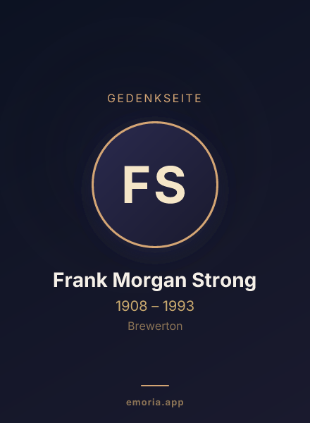 Gedenkportrait von Frank Morgan Strong