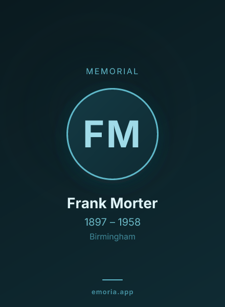 Memorial portrait of Frank Morter