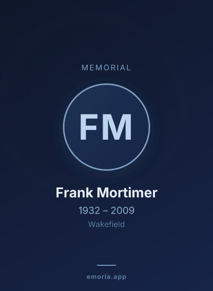 Memorial portrait of Frank Mortimer