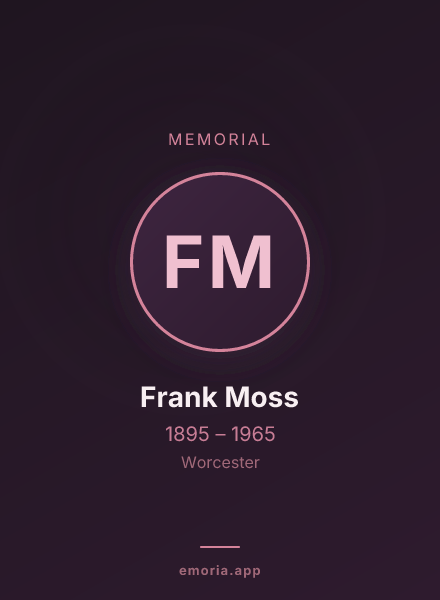 Memorial portrait of Frank Moss