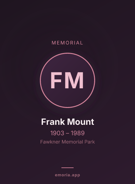 Memorial portrait of Frank Mount