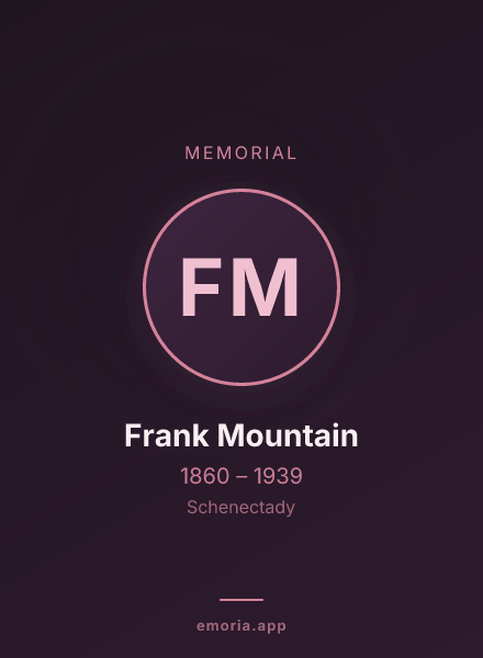 Memorial portrait of Frank Mountain