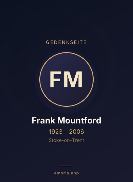 Gedenkportrait von Frank Mountford