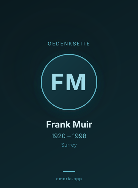 Gedenkportrait von Frank Muir