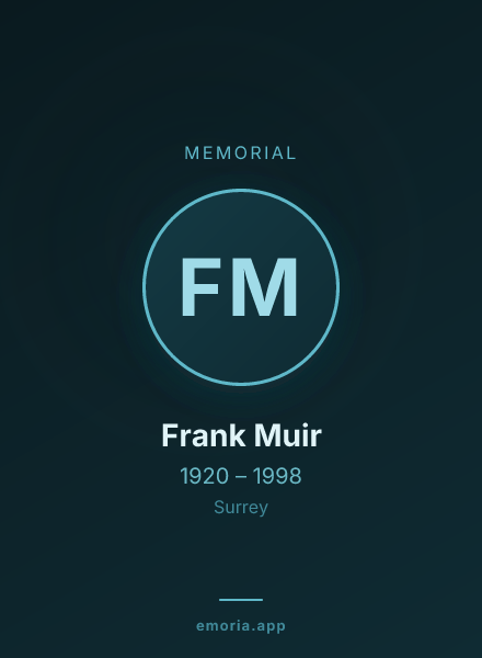 Memorial portrait of Frank Muir