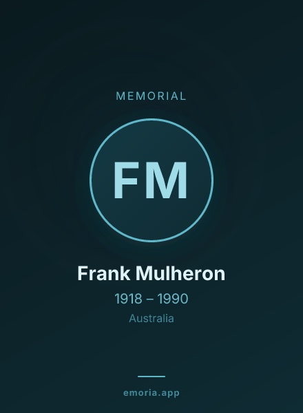Memorial portrait of Frank Mulheron
