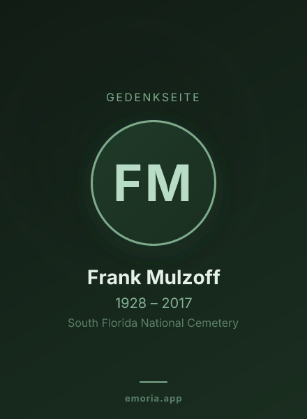 Gedenkportrait von Frank Mulzoff