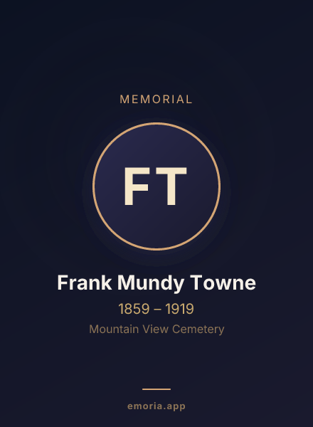 Memorial portrait of Frank Mundy Towne