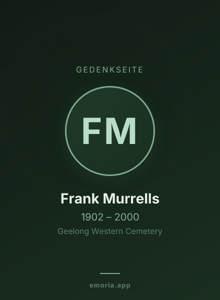 Gedenkportrait von Frank Murrells