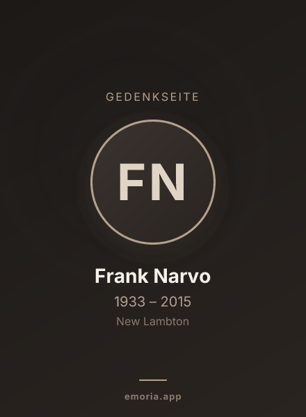 Gedenkportrait von Frank Narvo