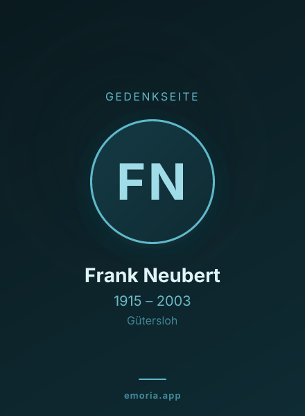 Gedenkportrait von Frank Neubert