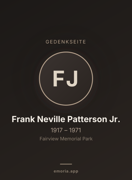 Gedenkportrait von Frank Neville Patterson Jr.