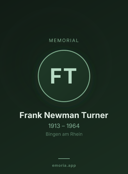 Memorial portrait of Frank Newman Turner