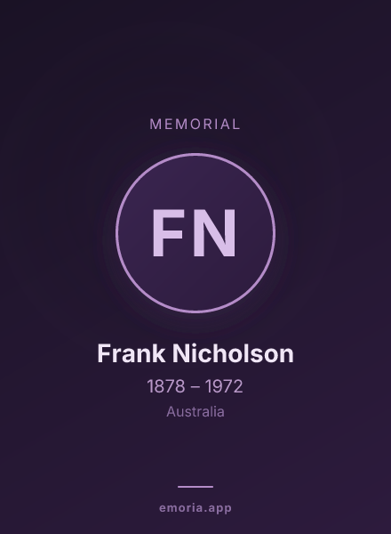 Memorial portrait of Frank Nicholson